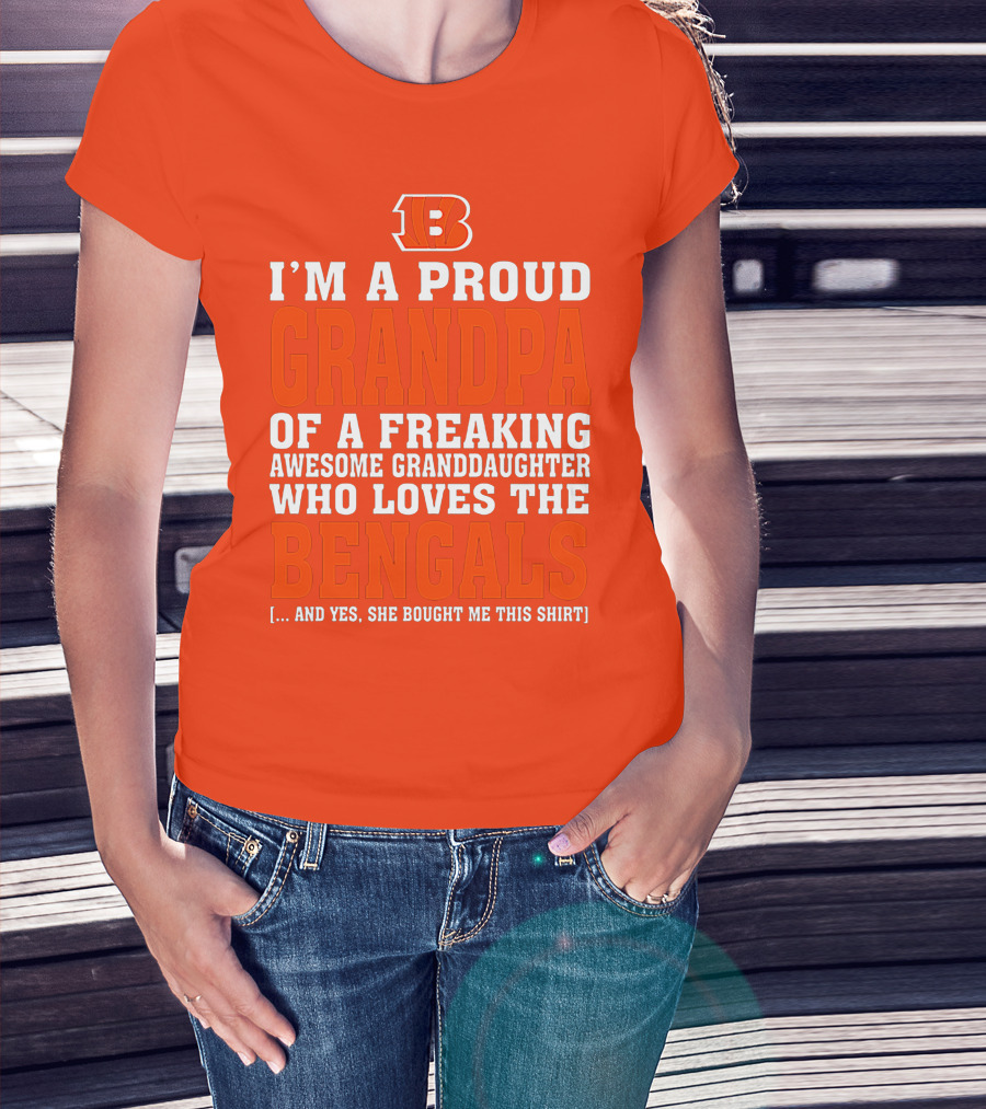Cincinnati Bengals Proud Grandpa Of Awesome Granddaughter T-Shirt
