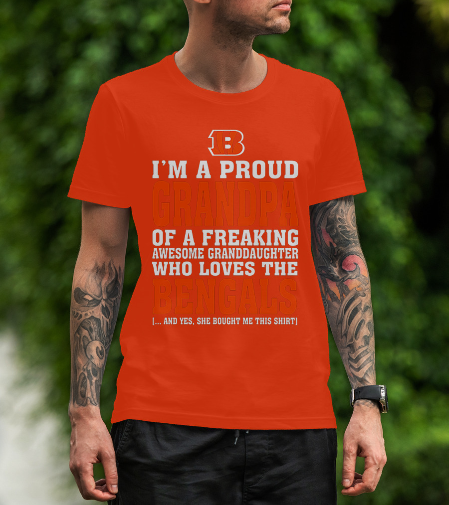 Cincinnati Bengals Proud Grandpa Of Awesome Granddaughter T-Shirt