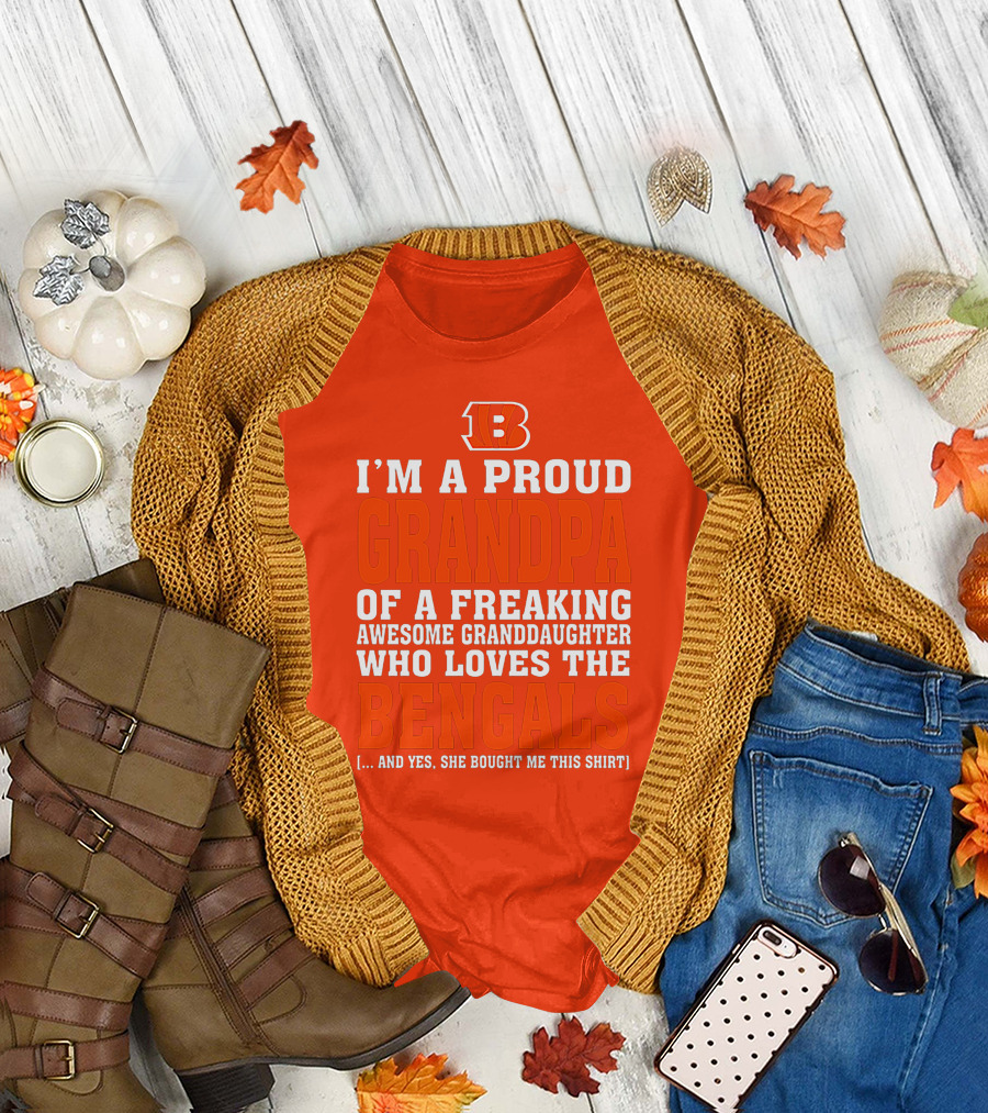 Cincinnati Bengals Proud Grandpa Of Awesome Granddaughter T-Shirt