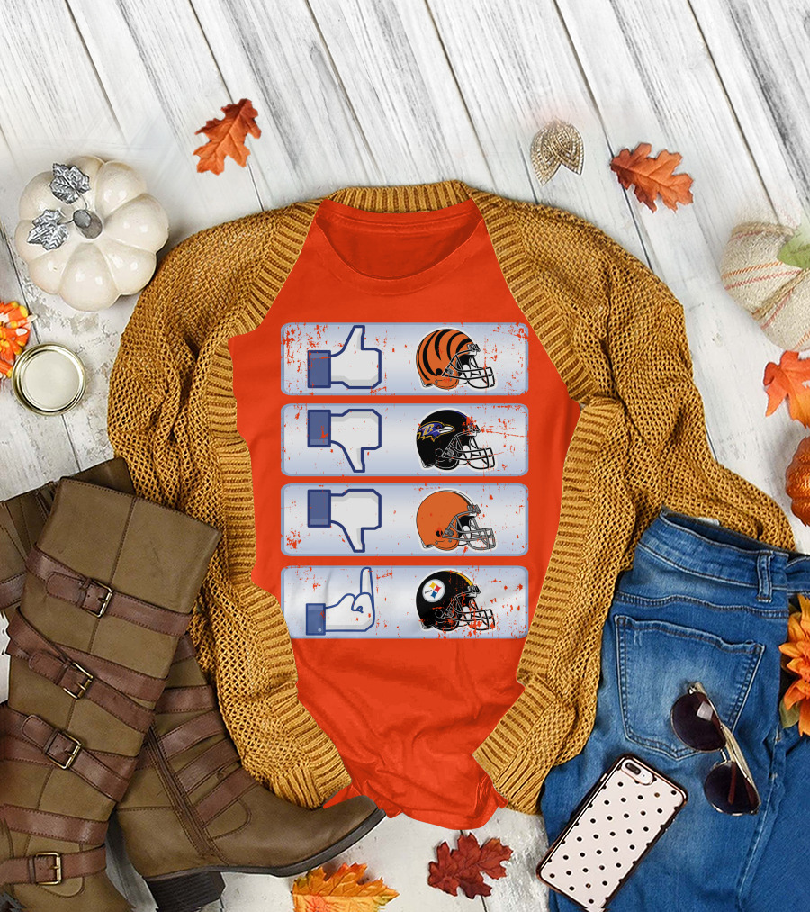 Cincinnati Bengals Like Cleveland Browns Baltimore Ravens Dislike Steelers T-Shirt