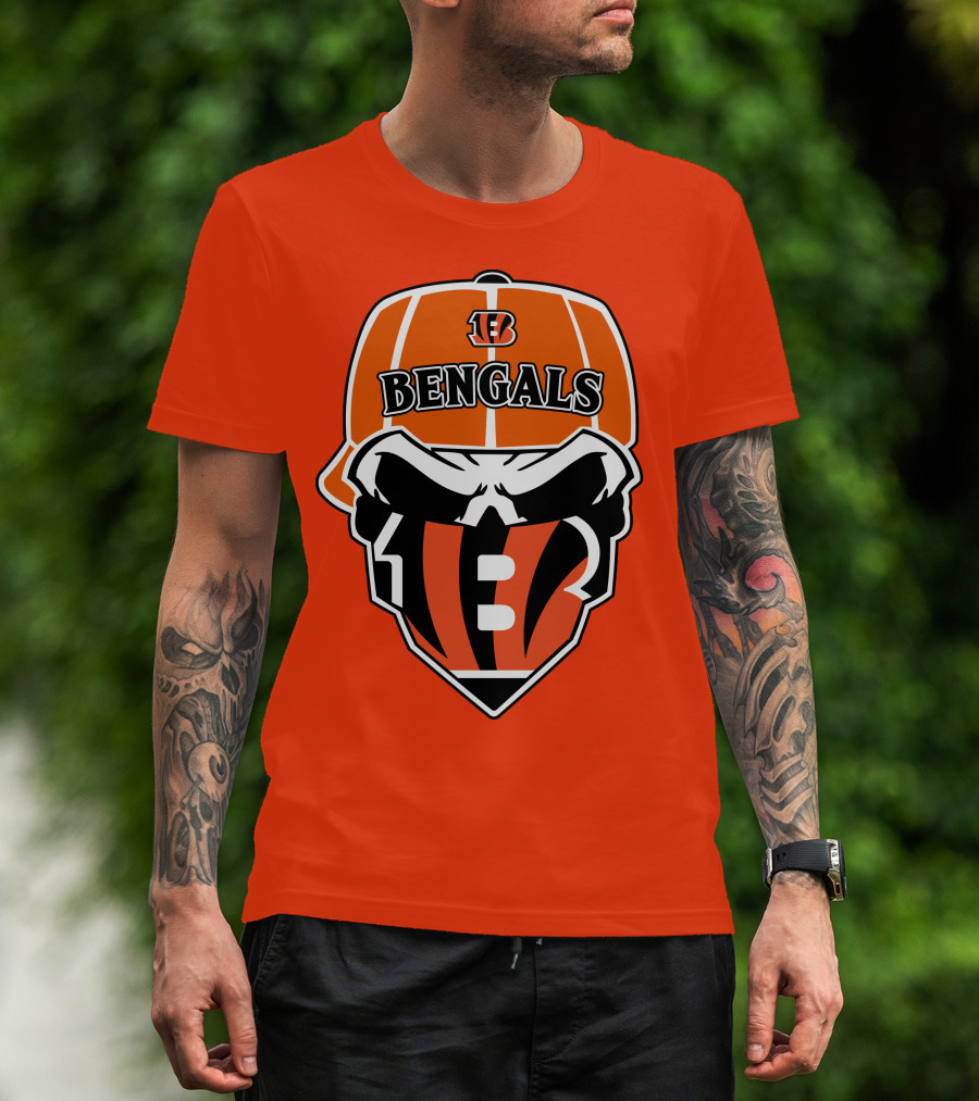Cincinnati Bengals 37 Nfl Skull Cap T-Shirt