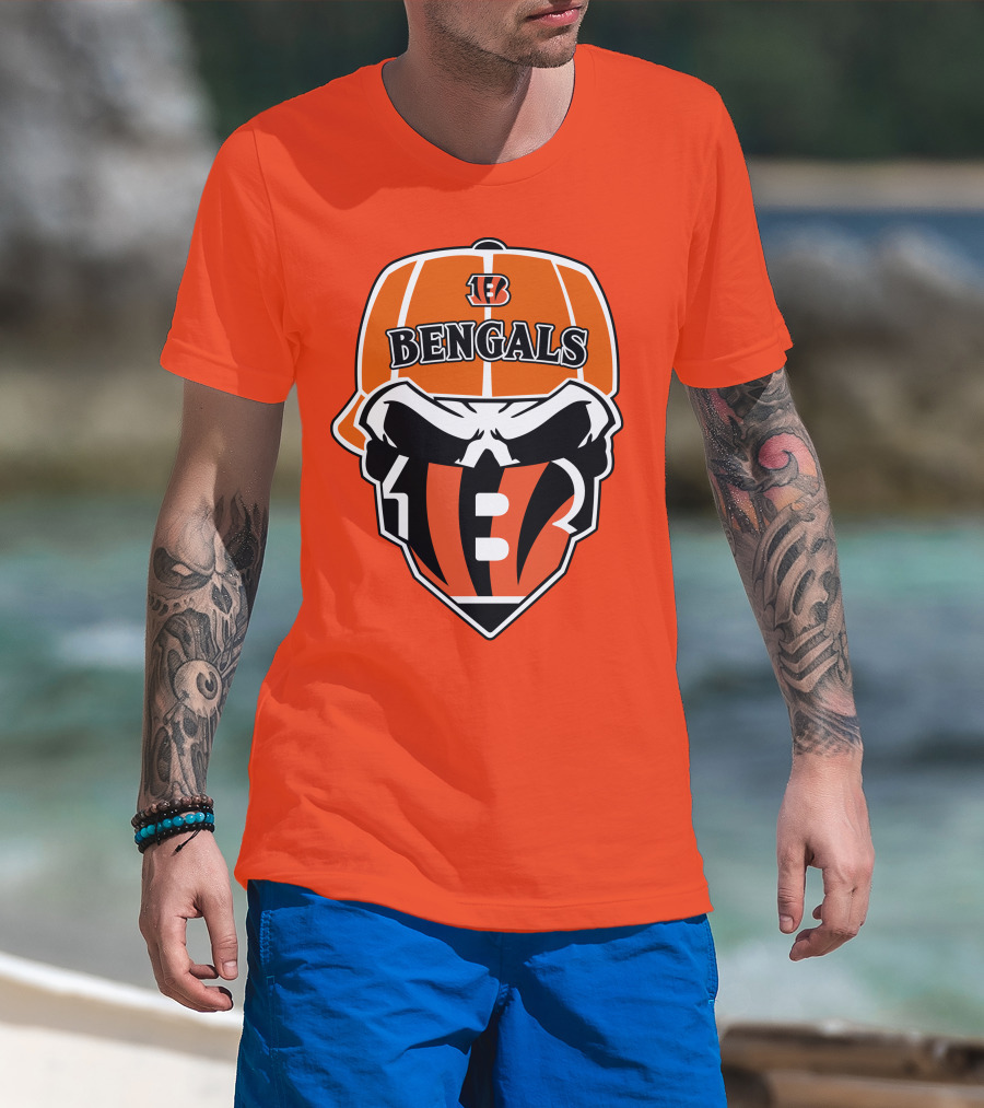 Cincinnati Bengals 37 Nfl Skull Cap T-Shirt