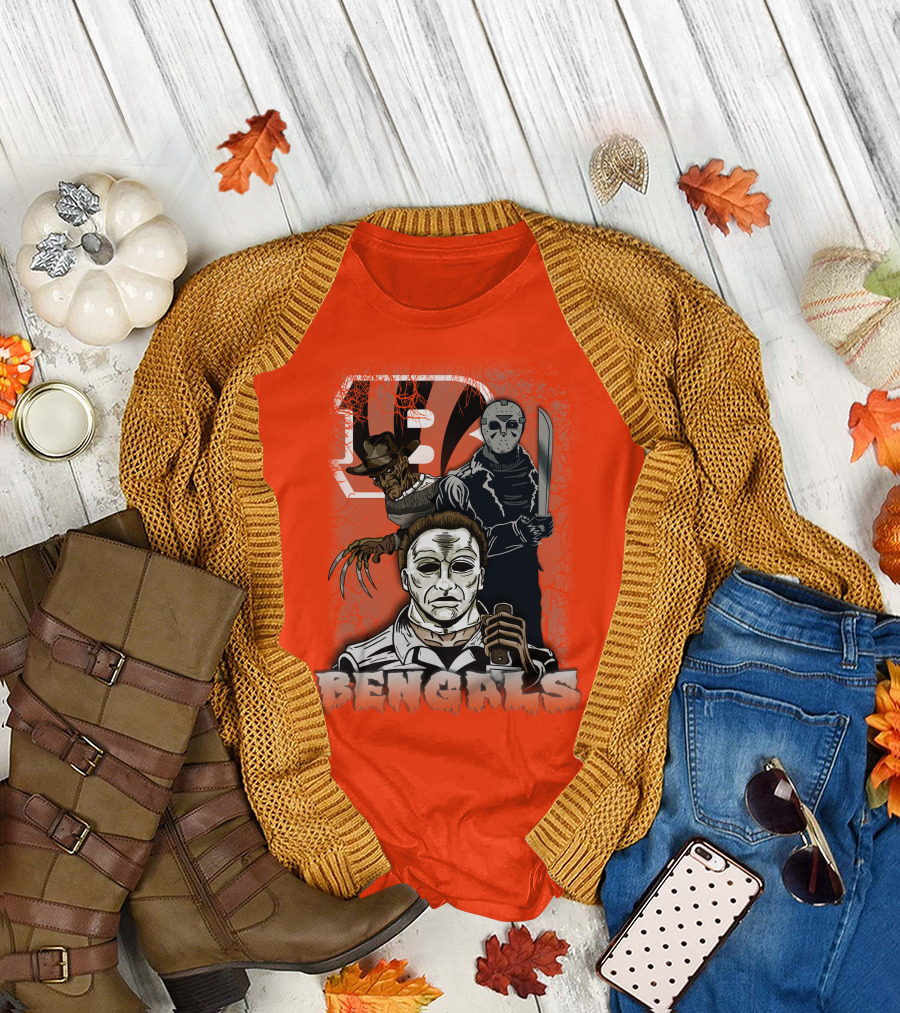 Cincinnati Bengals Horror Icons T-Shirt