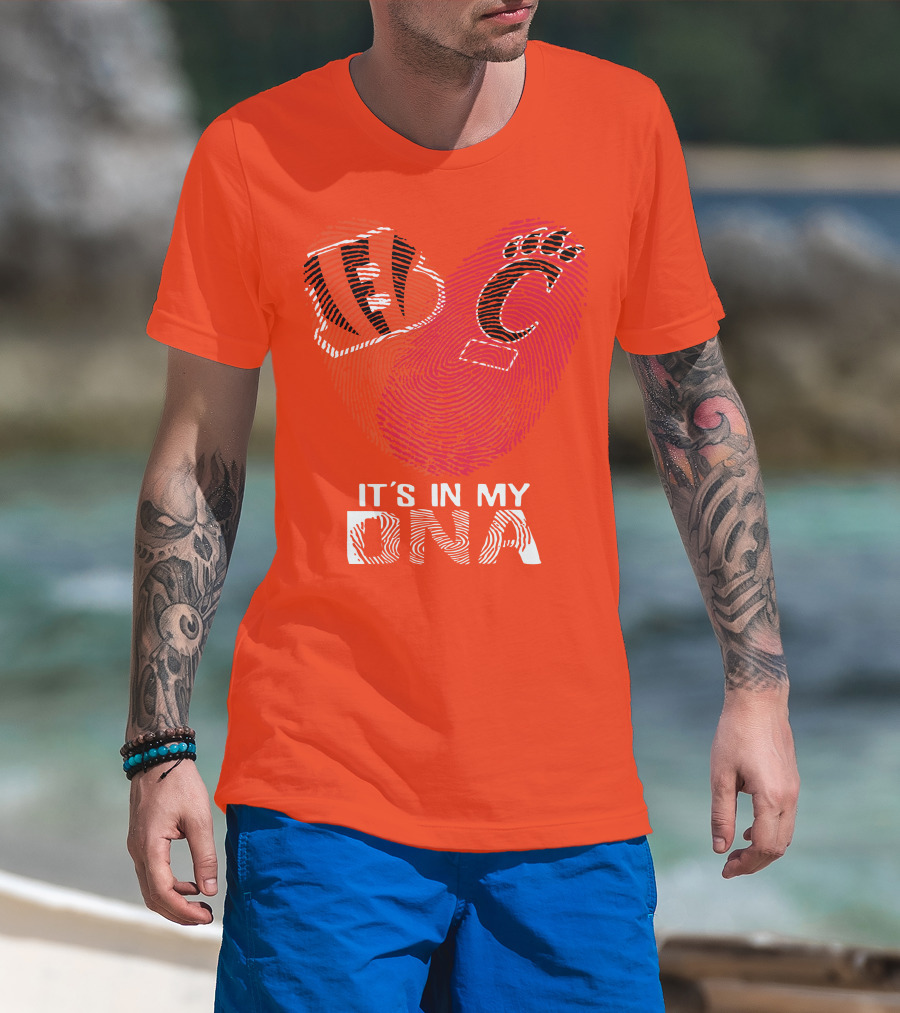 Cincinnati Bengals It's In My Dna Football Fan Heart T-Shirt