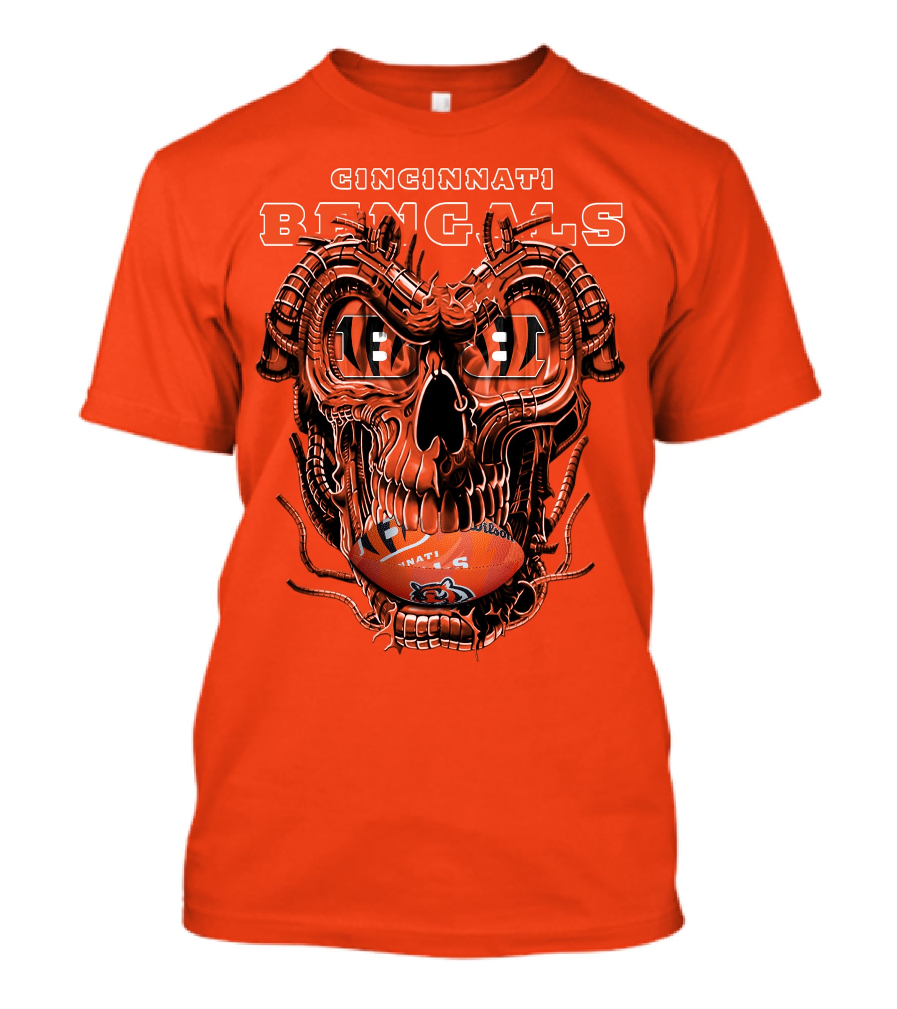 CINCINNATI BENGALS Dragonskull Football T-Shirt