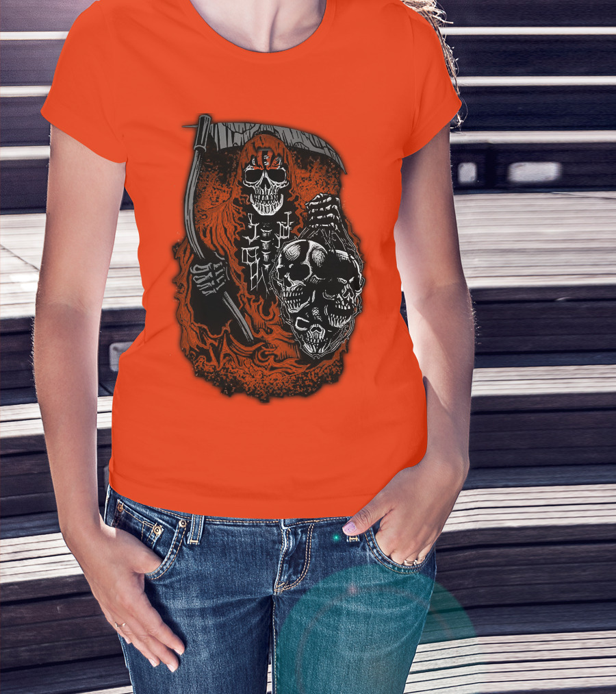 Cincinnati Bengals Reaper Skull T-Shirt
