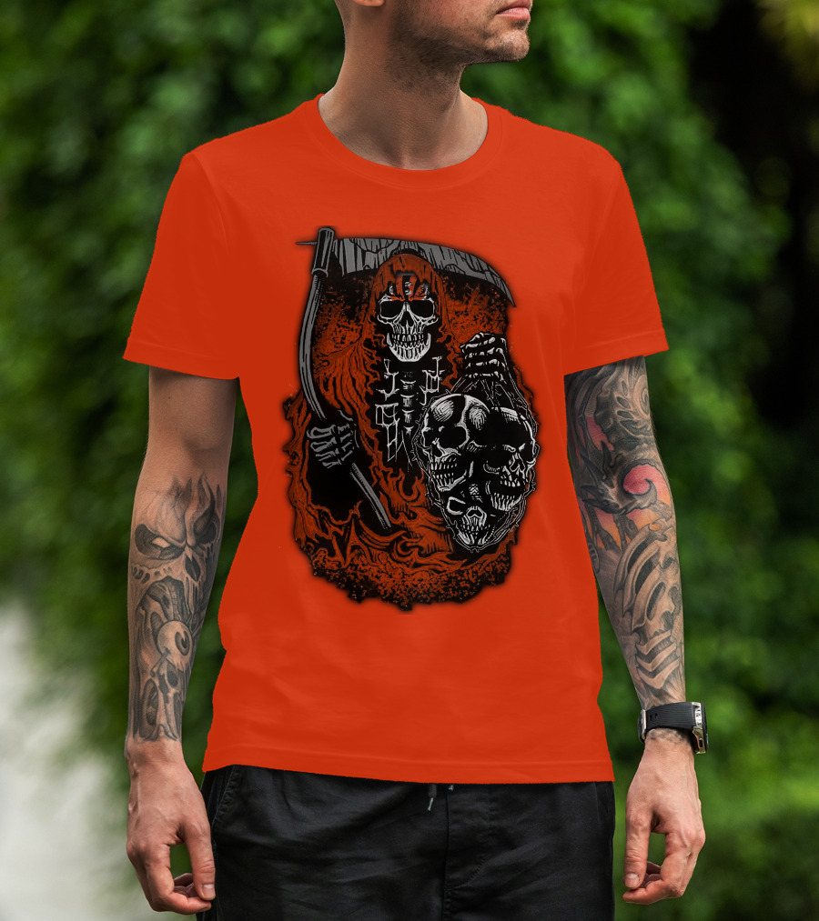 Cincinnati Bengals Reaper Skull T-Shirt