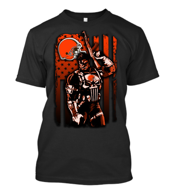 Cleveland Browns 10 Soldier With Helmet And American Flag Stars T-Shirt