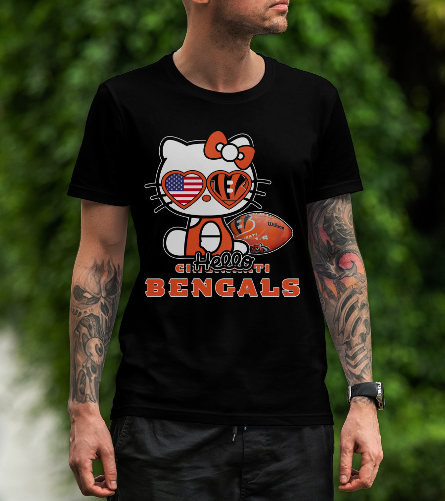 Hello Kitty Cincinnati Bengals American Football Fan Edition T-Shirt