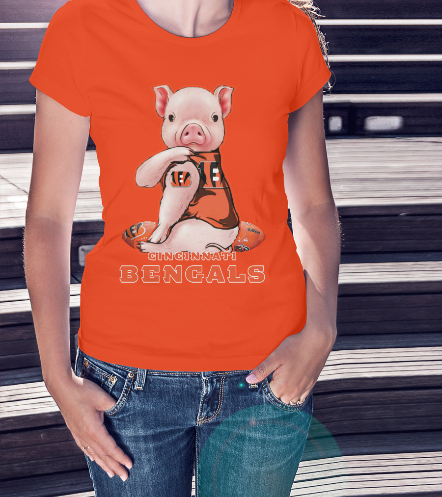 Cincinnati Bengals Pig With Football T-Shirt