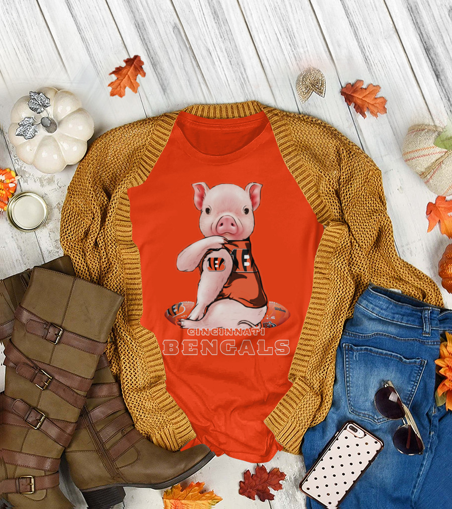 Cincinnati Bengals Pig With Football T-Shirt