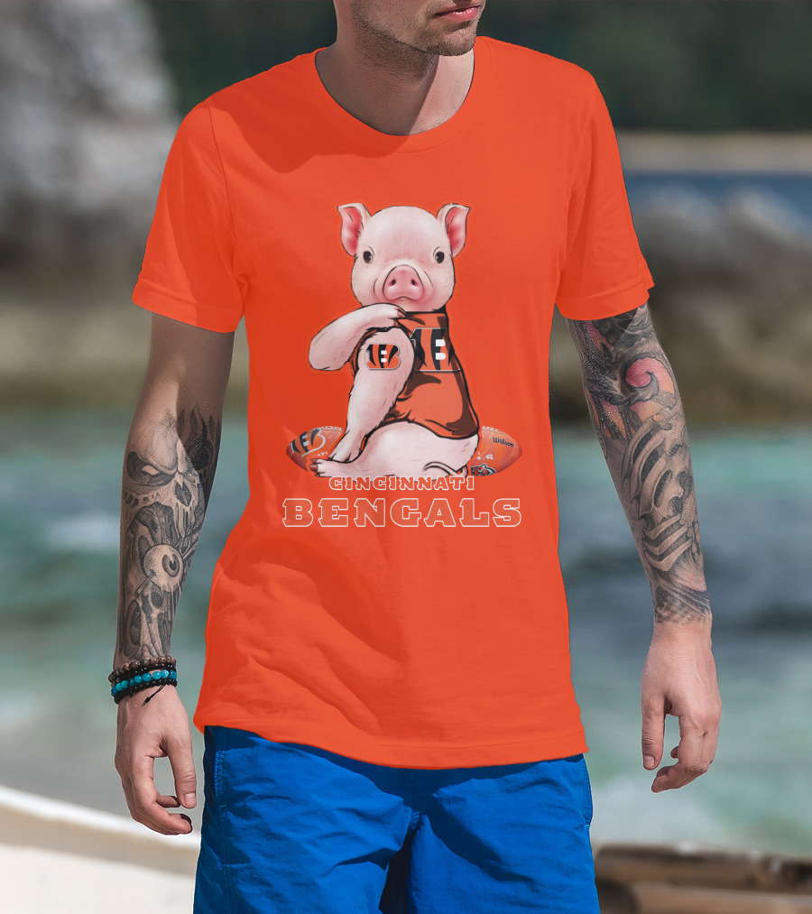Cincinnati Bengals Pig With Football T-Shirt