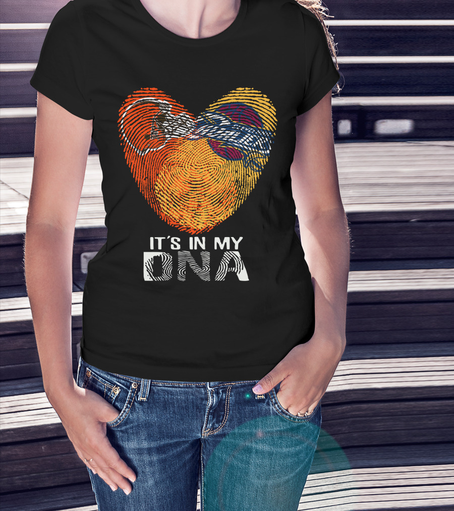 Cleveland Browns It's In My Dna Fingerprint Heart Helmet T-Shirt