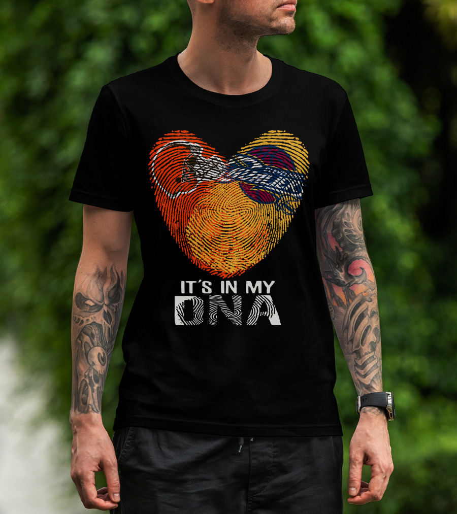 Cleveland Browns It's In My Dna Fingerprint Heart Helmet T-Shirt