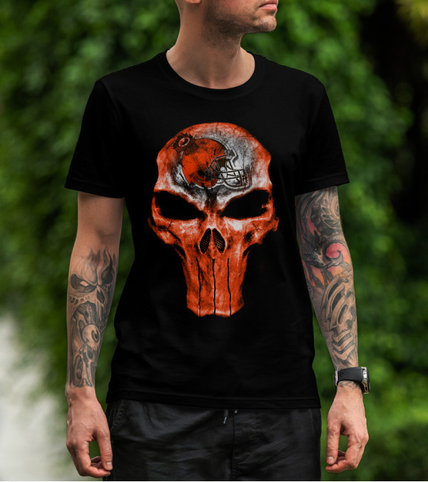 Cleveland Browns Skull Helmet 40 T-Shirt