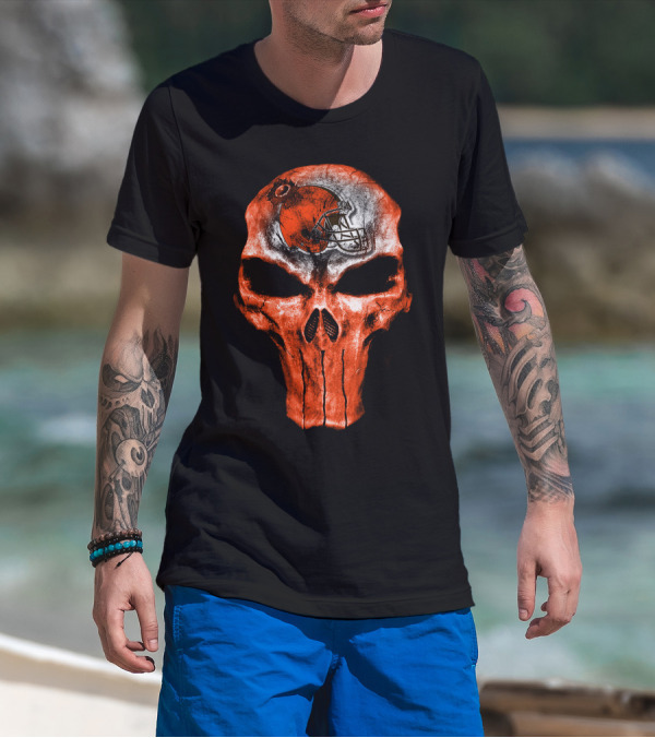Cleveland Browns Skull Helmet 40 T-Shirt