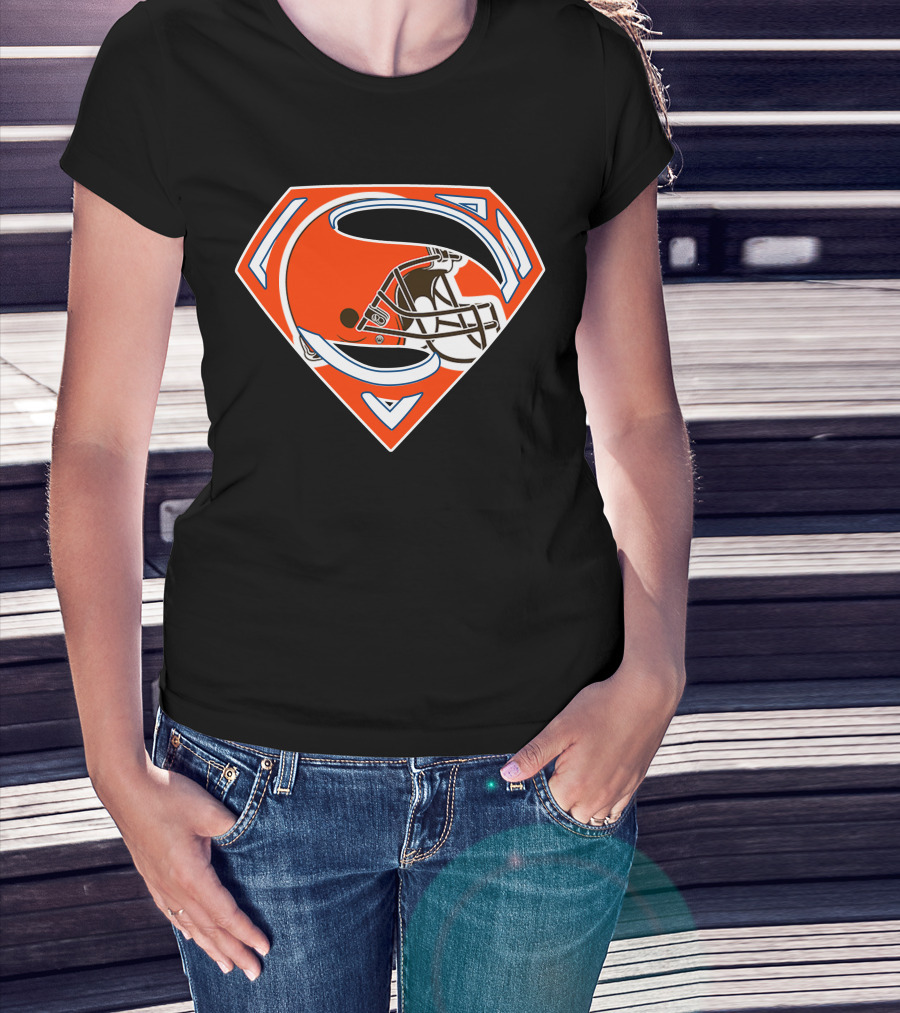 Cleveland Browns Helmet Superman Logo 72 T-Shirt