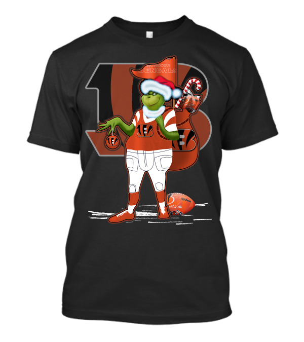 Grinchxmas Cincinnati Bengals Football Holiday Santa Hat T-Shirt