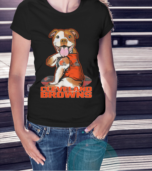 Cleveland Browns Pitbull Football Fan T-Shirt