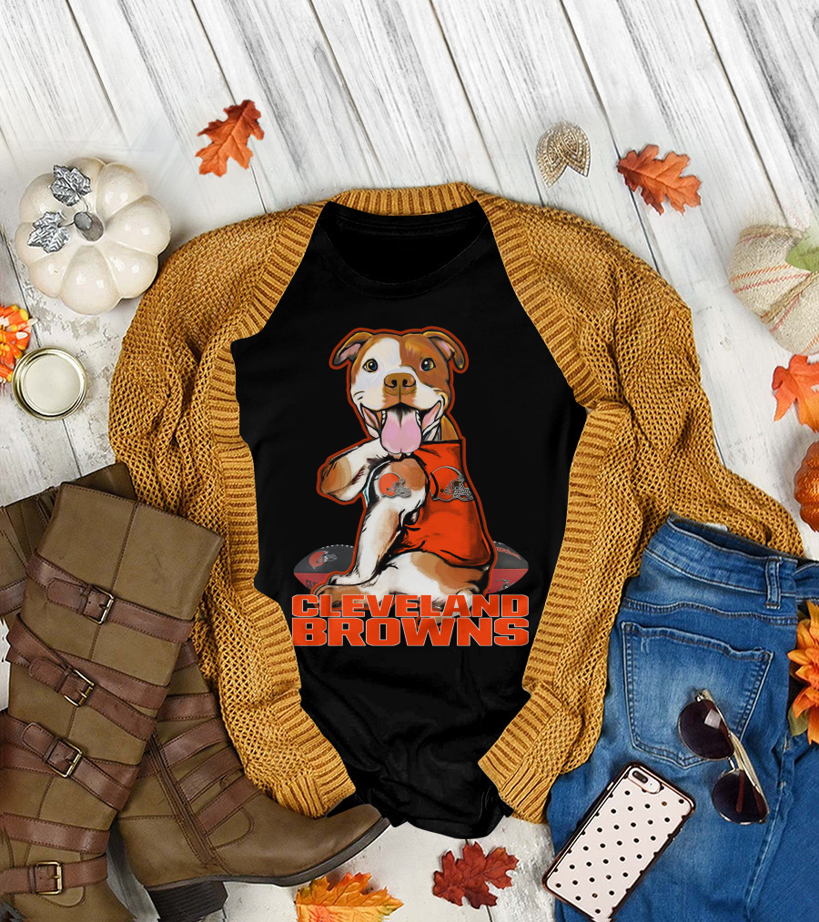 Cleveland Browns Pitbull Football Fan T-Shirt