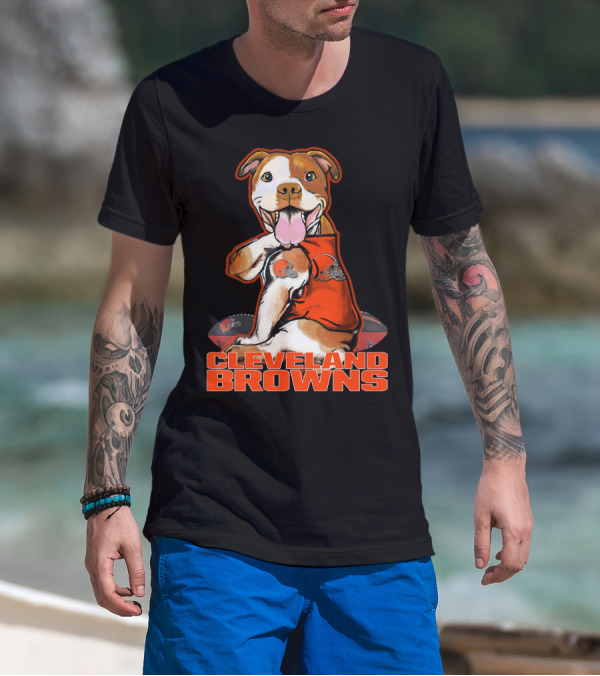 Cleveland Browns Pitbull Football Fan T-Shirt