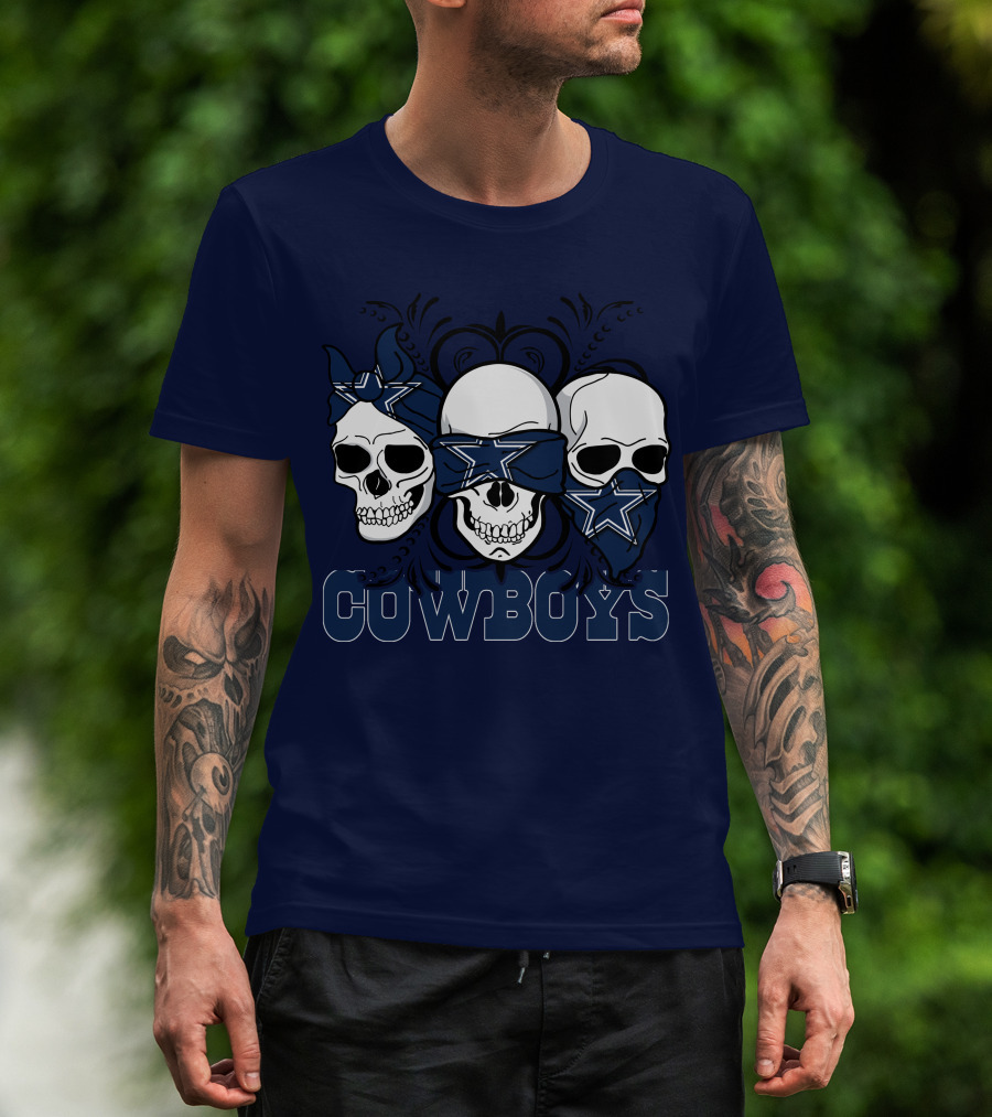 Cowboys Three Skulls Bandana Stars T-Shirt