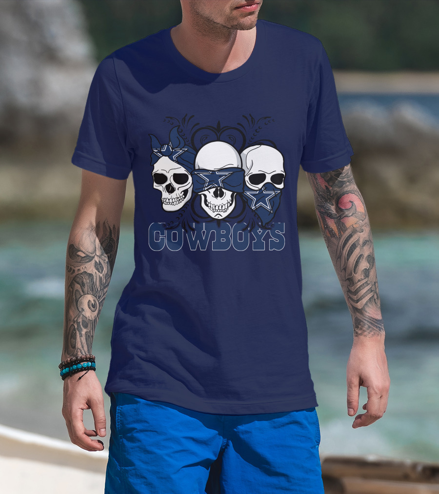 Cowboys Three Skulls Bandana Stars T-Shirt