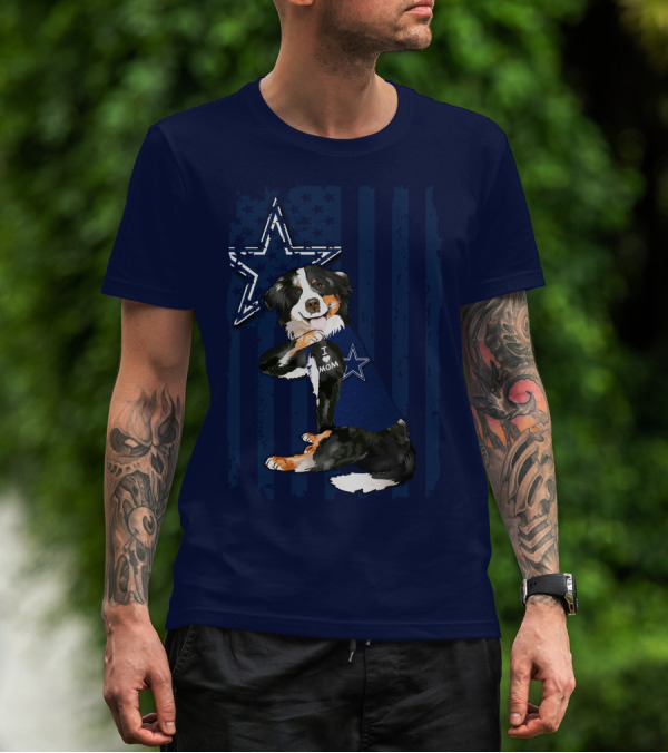 Border Collie I Mom Dallas Cowboys Star T-Shirt