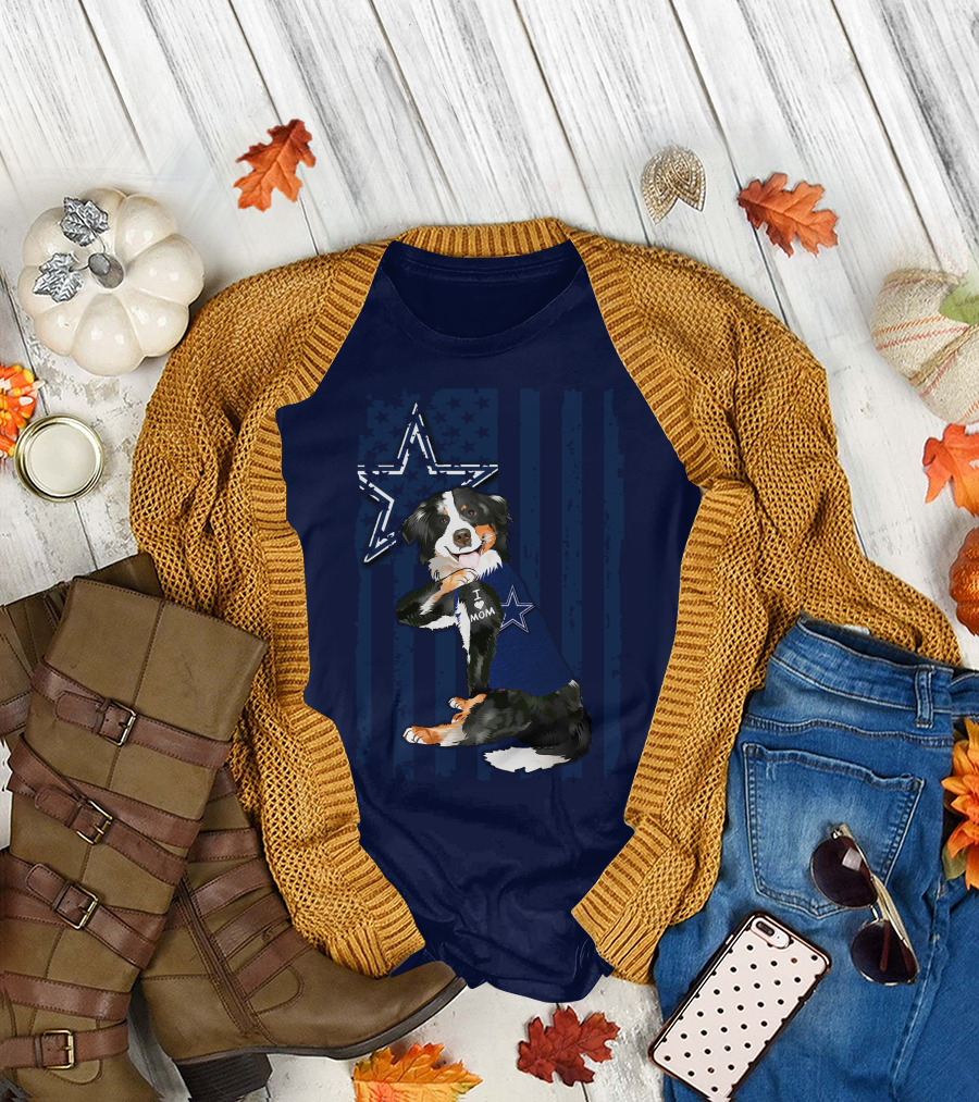 Border Collie I Mom Dallas Cowboys Star T-Shirt