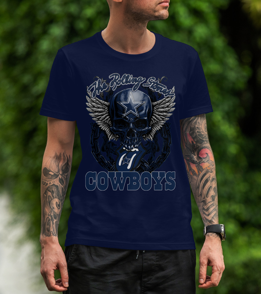The Rolling Stones Dallas Cowboys Skull And Tongue T-Shirt