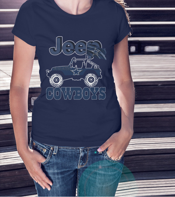 Jeep Dallas Cowboys Star Logo Off-Road Vehicle Fan Gear T-Shirt