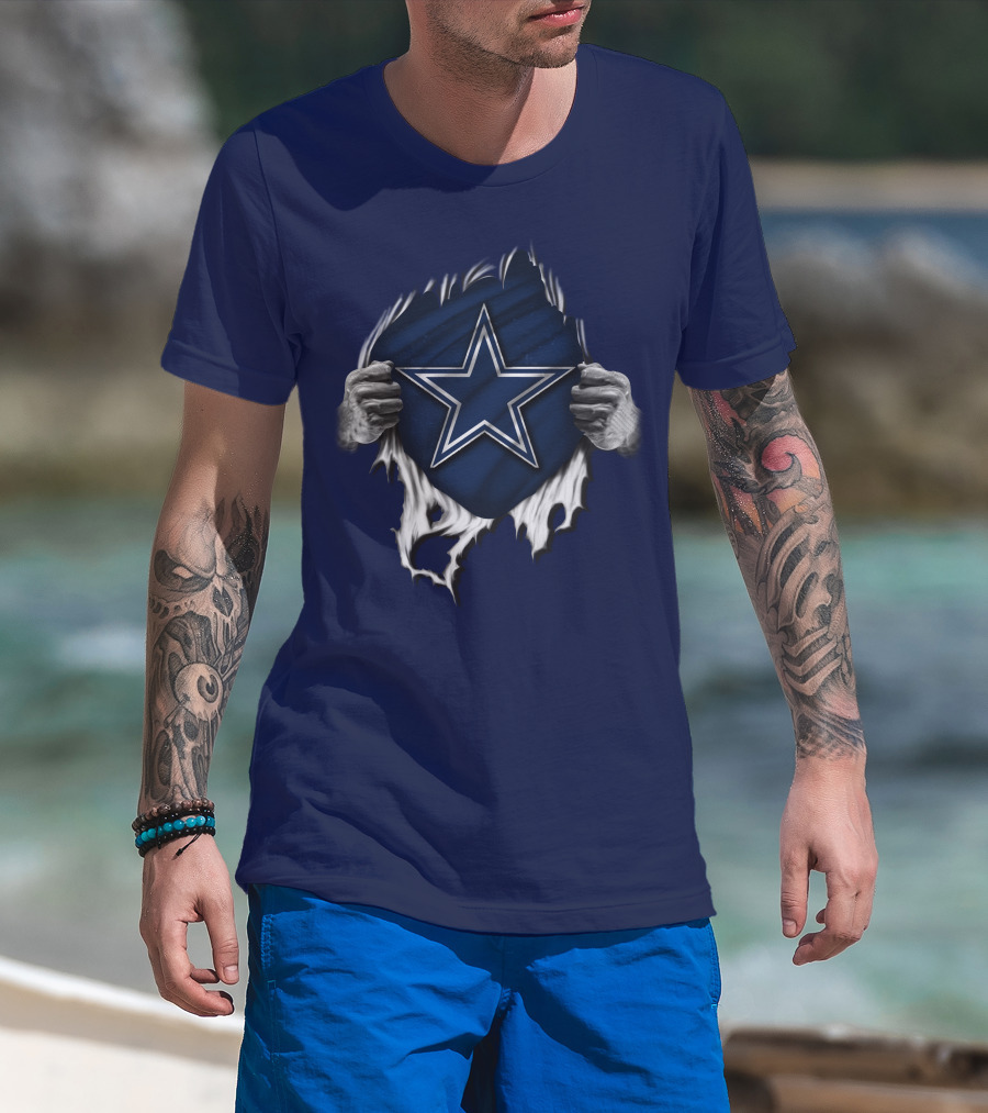 Dallas Cowboys Star Torn Rip Reveal T-Shirt