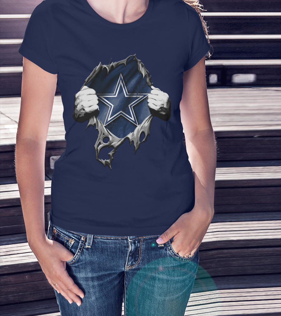 Torn DALLAS COWBOYS Star Logo Reveal T-Shirt