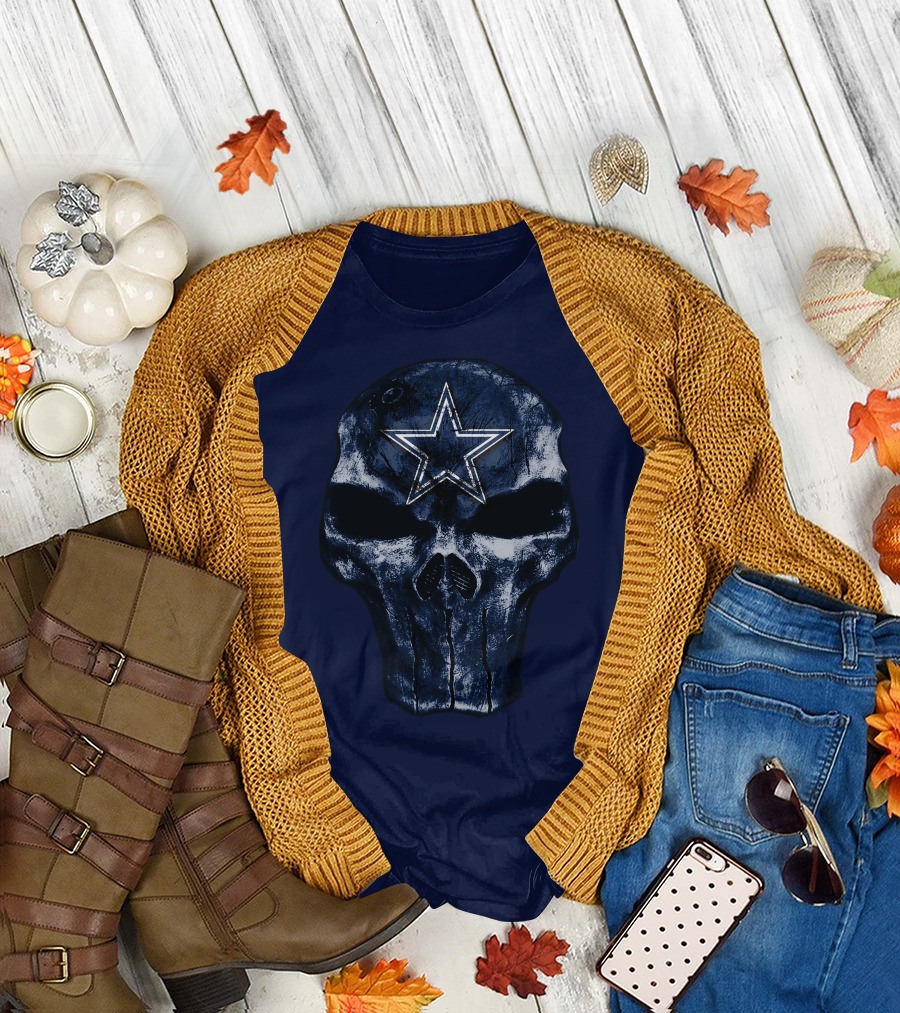 Dallas Cowboys Skull Star Emblem T-Shirt