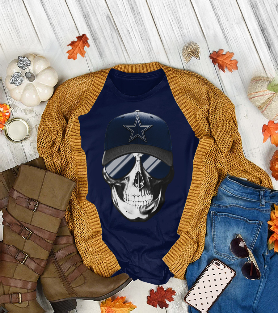 Skull Dallas Cowboys Star Hat Sunglasses T-Shirt