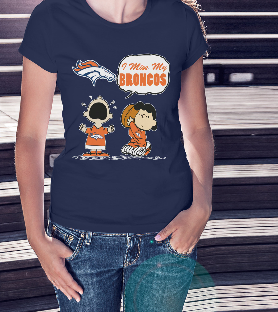 I Miss My Broncos Denver Broncos 72 Comic Style Football Fans T-Shirt