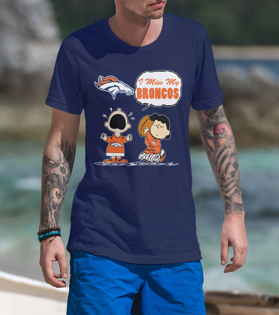 I Miss My Broncos Denver Broncos 72 Comic Style Football Fans T-Shirt