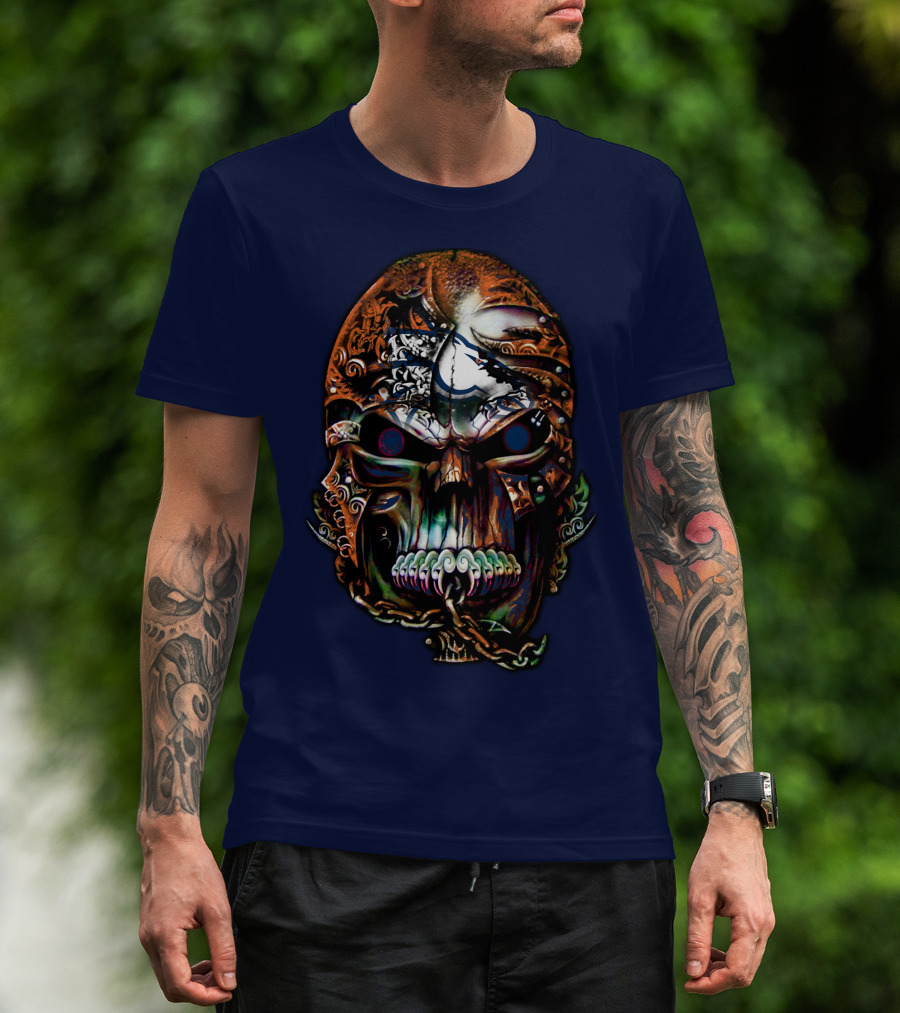 Denver Broncos 53 Skull Art T-Shirt