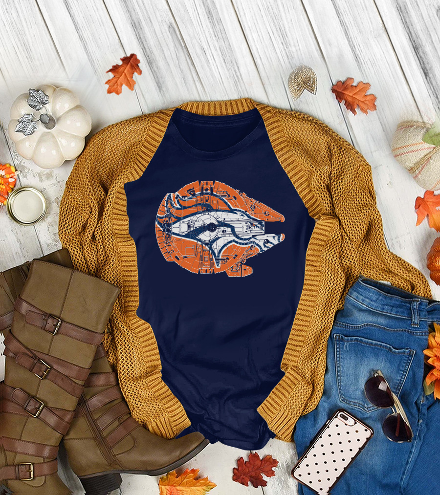 Denver Broncos Star Wars Millennium Falcon T-Shirt