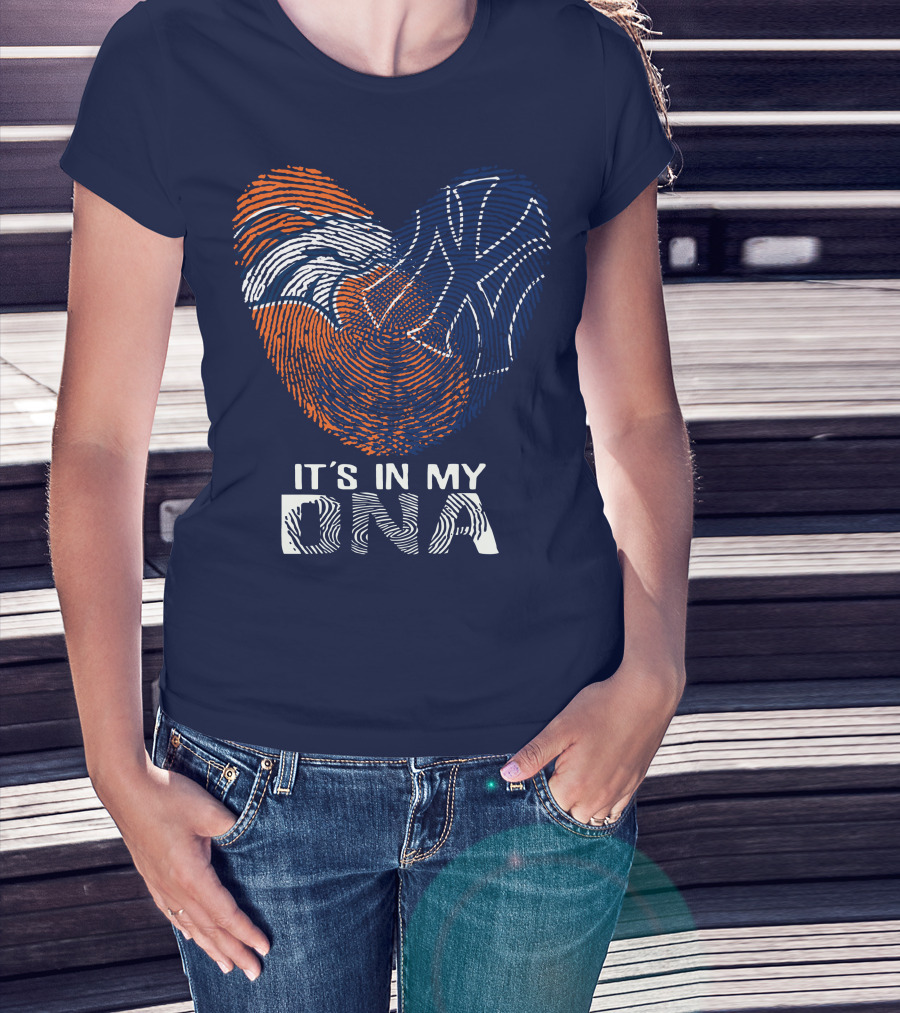 It's In My Dna Denver Broncos 04 Fingerprint Heart T-Shirt