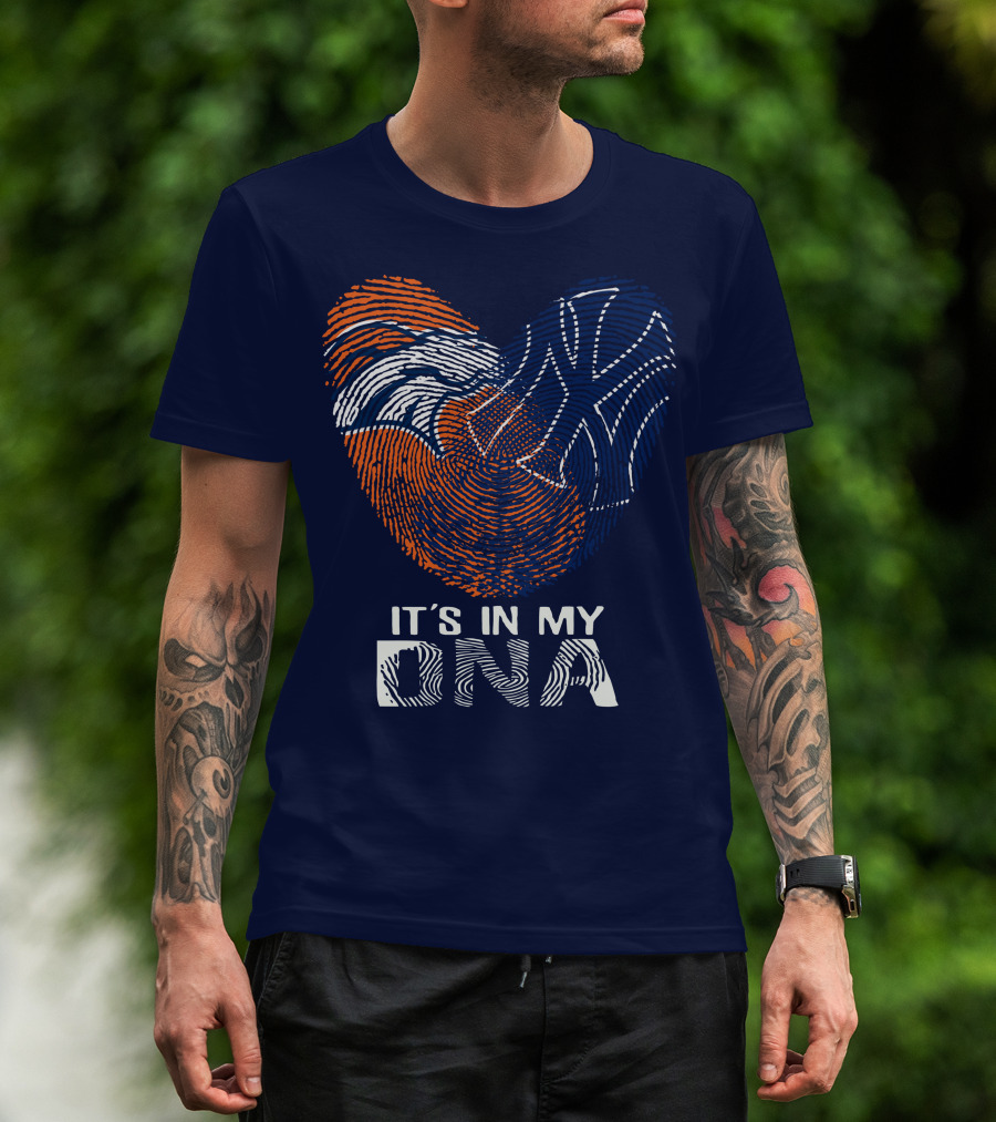 It's In My Dna Denver Broncos 04 Fingerprint Heart T-Shirt