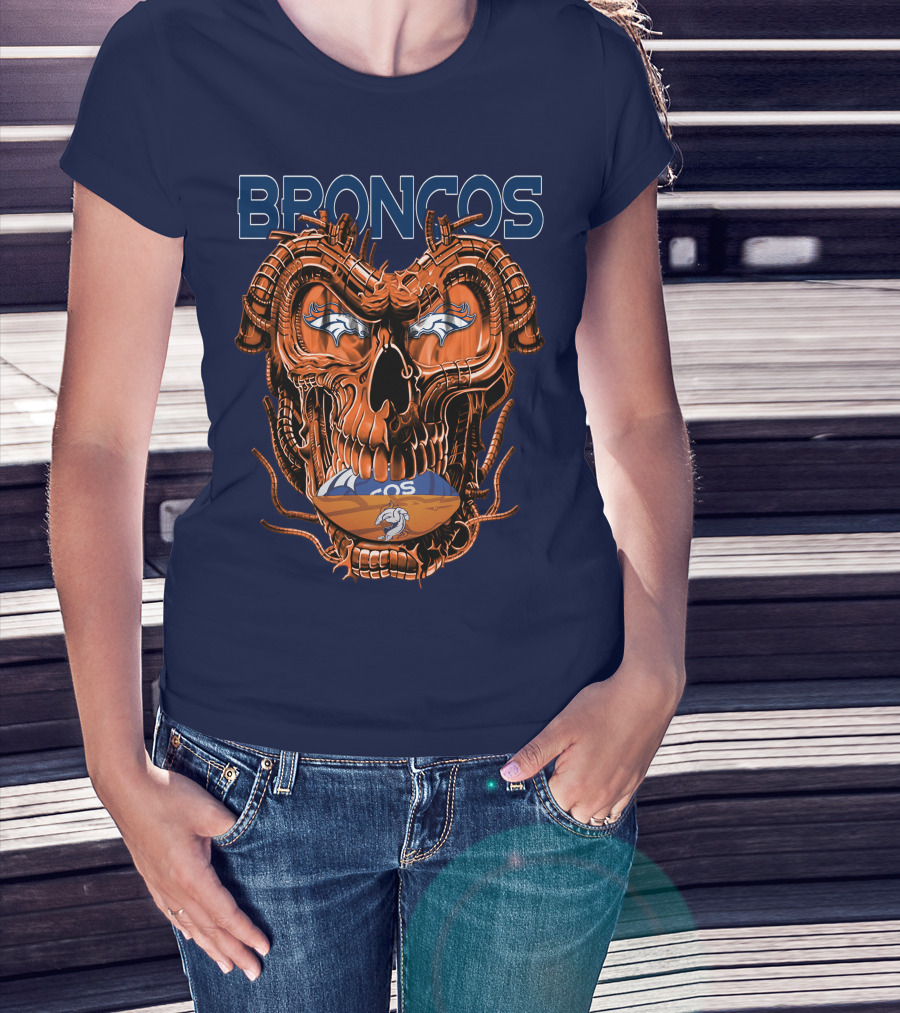 Dragonskull Broncos Football Logo Denver Broncos T-Shirt