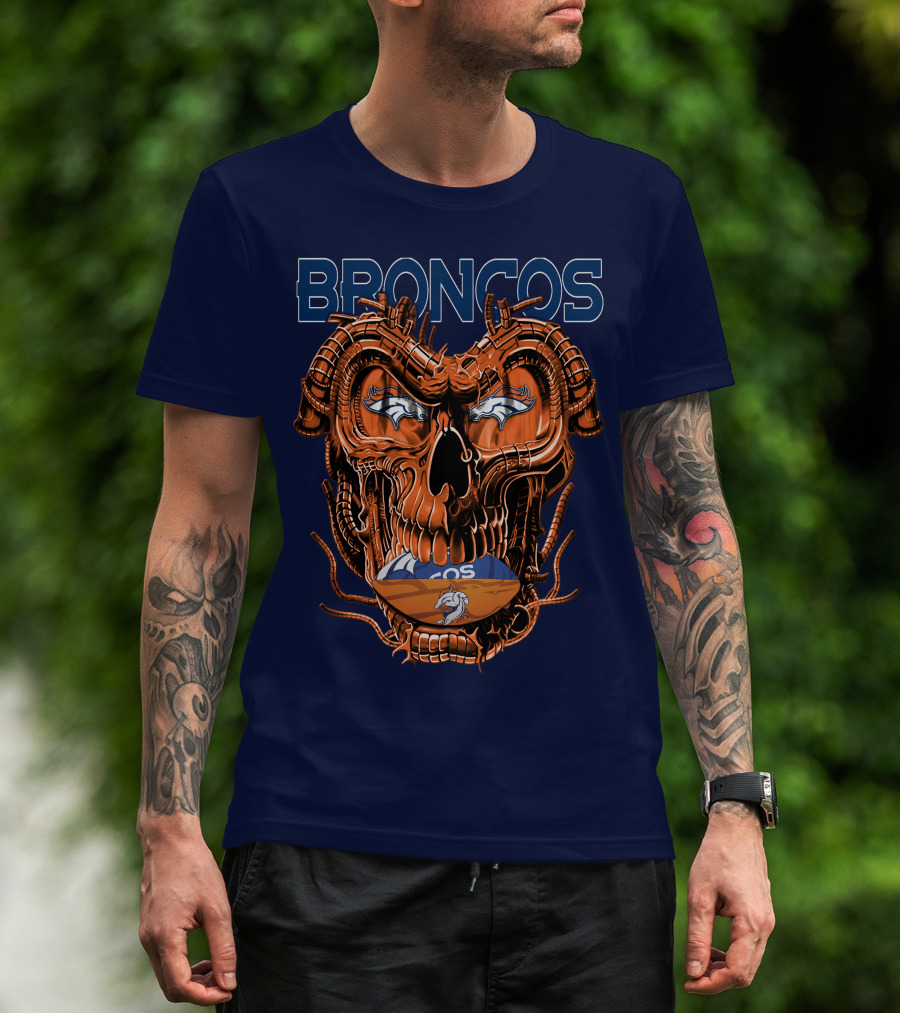 Dragonskull Broncos Football Logo Denver Broncos T-Shirt