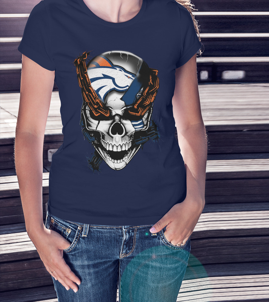 Denver Broncos Skull Logo T-Shirt