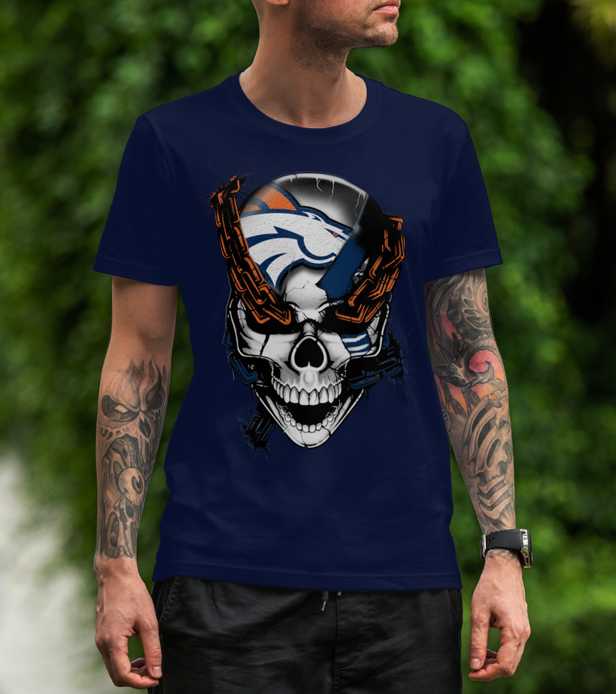 Denver Broncos Skull Logo T-Shirt