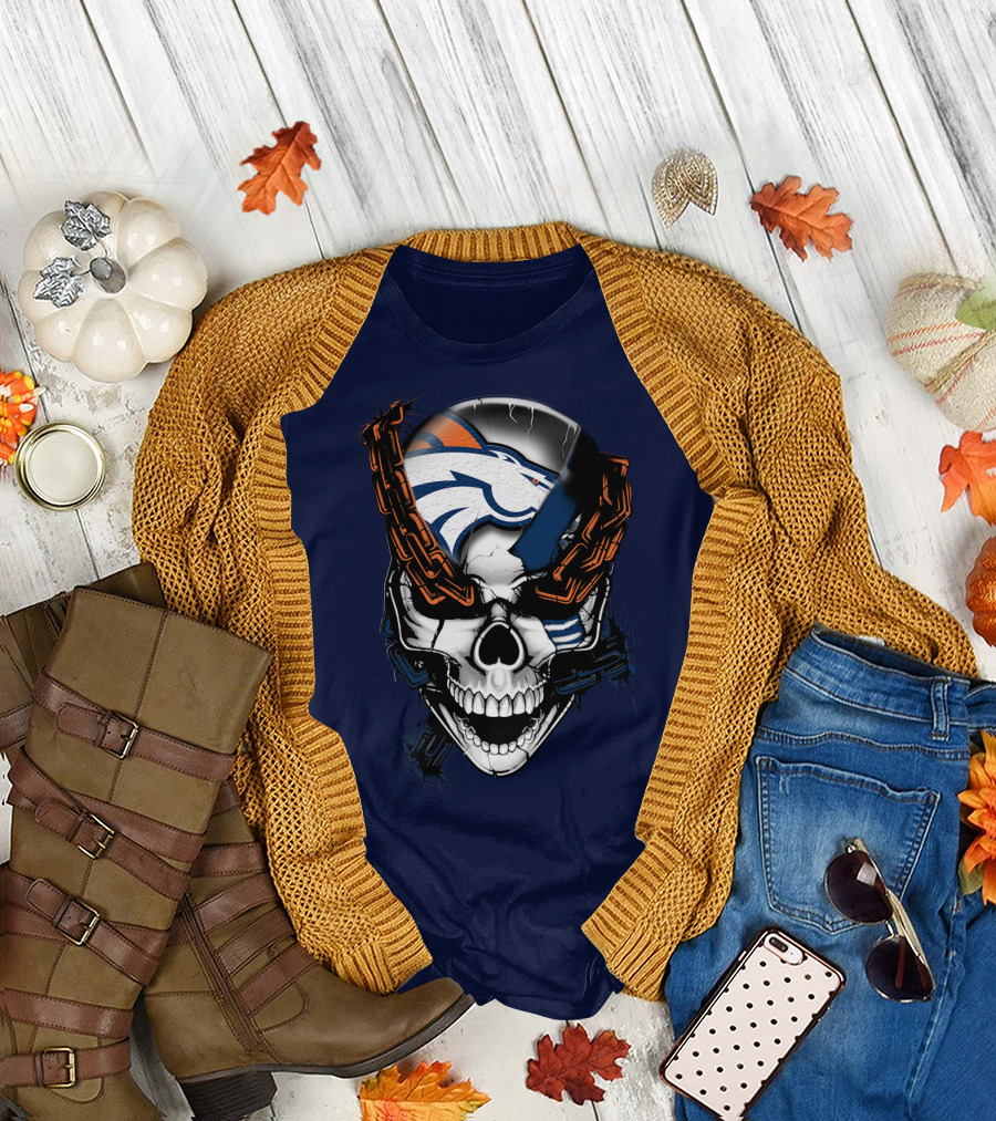 Denver Broncos Skull Logo T-Shirt