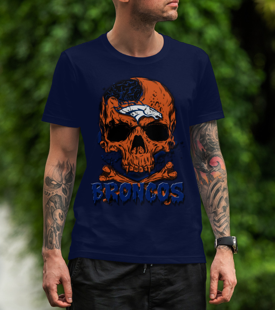 Broncos Skull Design Featuring Team T-Shirt