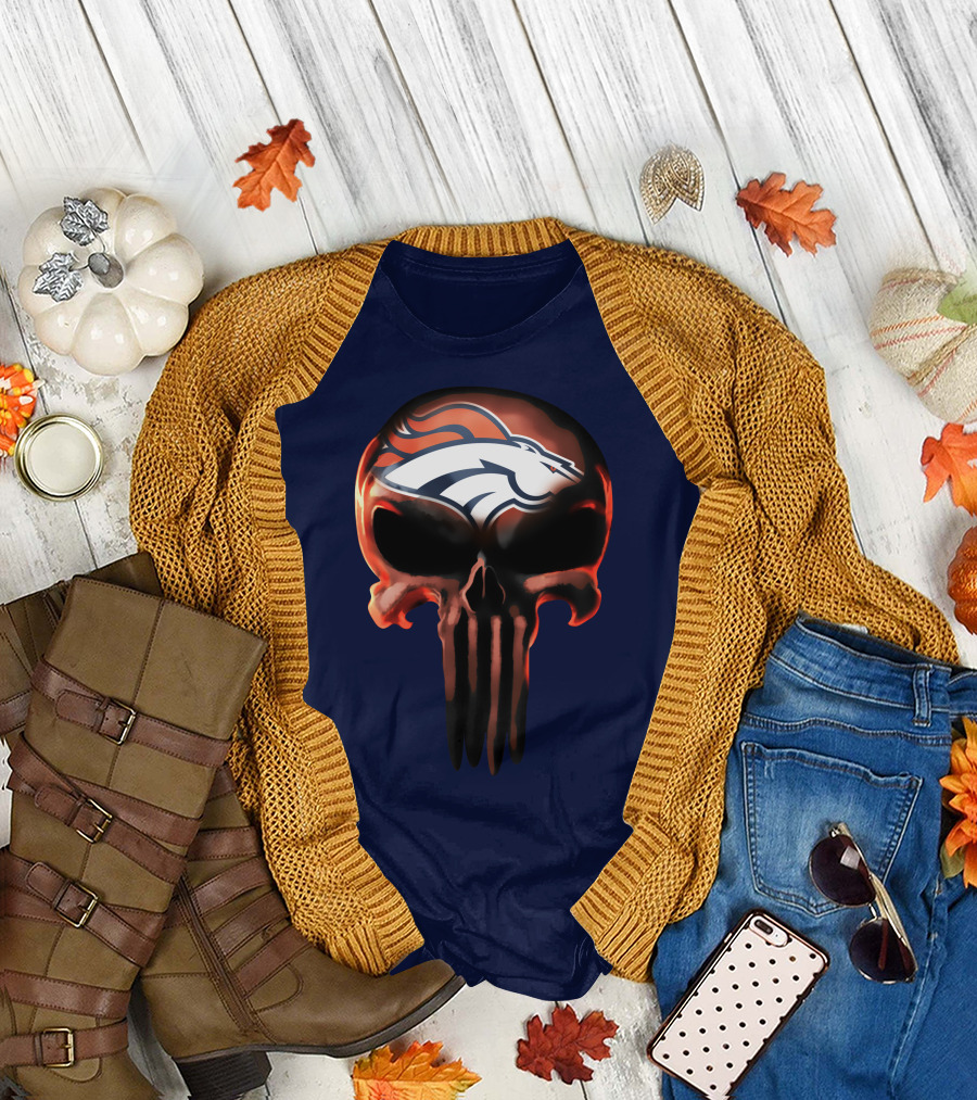 Denver Broncos Skull T-Shirt