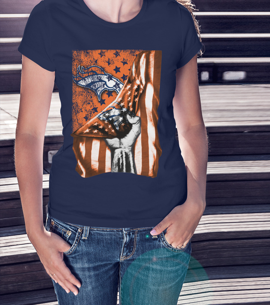 Denver Broncos American Flag Star T-Shirt