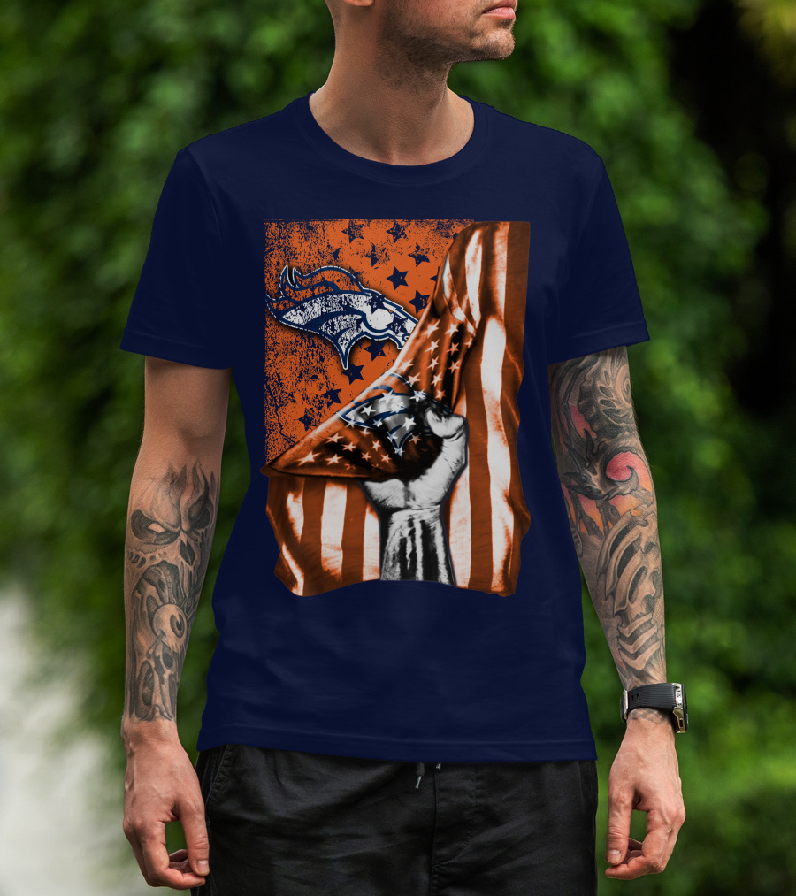 Denver Broncos American Flag Star T-Shirt